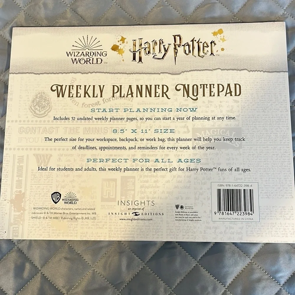 Insights Harry Potter: Weekly Planner Notepad
